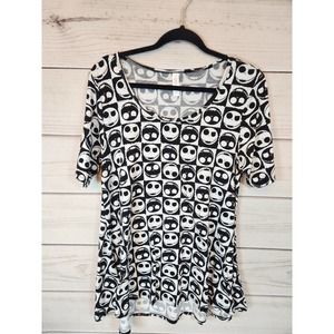 LuLaRoe Women's Jack Skellington Print Scoop Neck Short Sleeve T-Shirt Size M‎